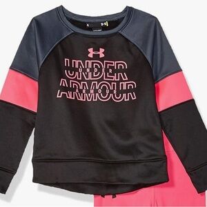 Under Armour Kids' Black and Pink Graphic Sweatshirt